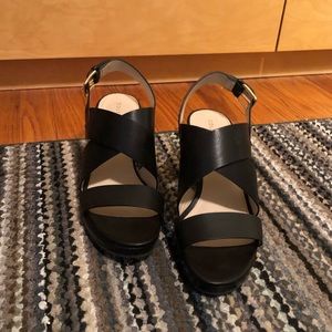Cole Haan Penelope Strappy Wedge Sandals - Black